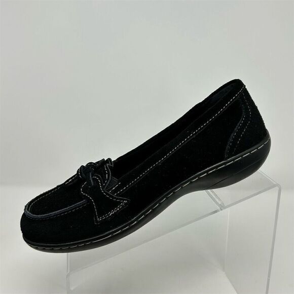 Osslue Women's Black Suede Slip-On Penny Loafers Size 8 Cushioned Insole Tassel - Picture 3 of 14